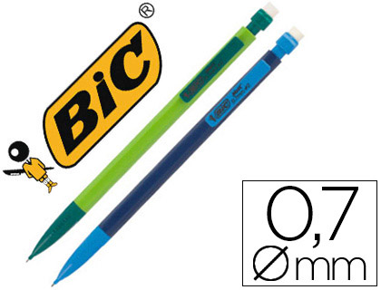PORTE-MINE BIC MATIC COMBOS 0.7MM EMBOUT GOMME CORPS ET AGRAFE COLORÉS 3 MINES HB          FUN