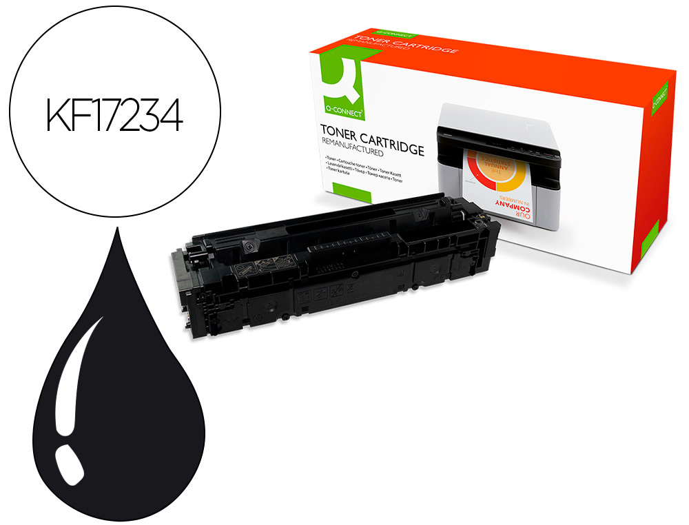 TONER Q-CONNECT COMPATIBLE HP CF540X/203X HP COLOR LASERJET PRO M254 CYAN HIGH YIELD      3200P NOIR