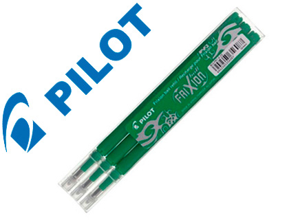 RECHARGE ROLLER PILOT FRIXION BALL CRITURE MOYENNE 0.7MM ENCRE EFFAABLE COLORIS VERT SET DE 3 UNITS