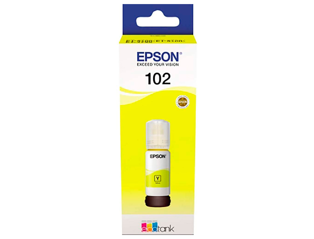 CARTOUCHE EPSON JET ENCRE ECOTANK 102 ET-2700 / 2750 / 3700 / 3750 / 4750 BOTE DE 70 ML JAUNE 6000 PAGES