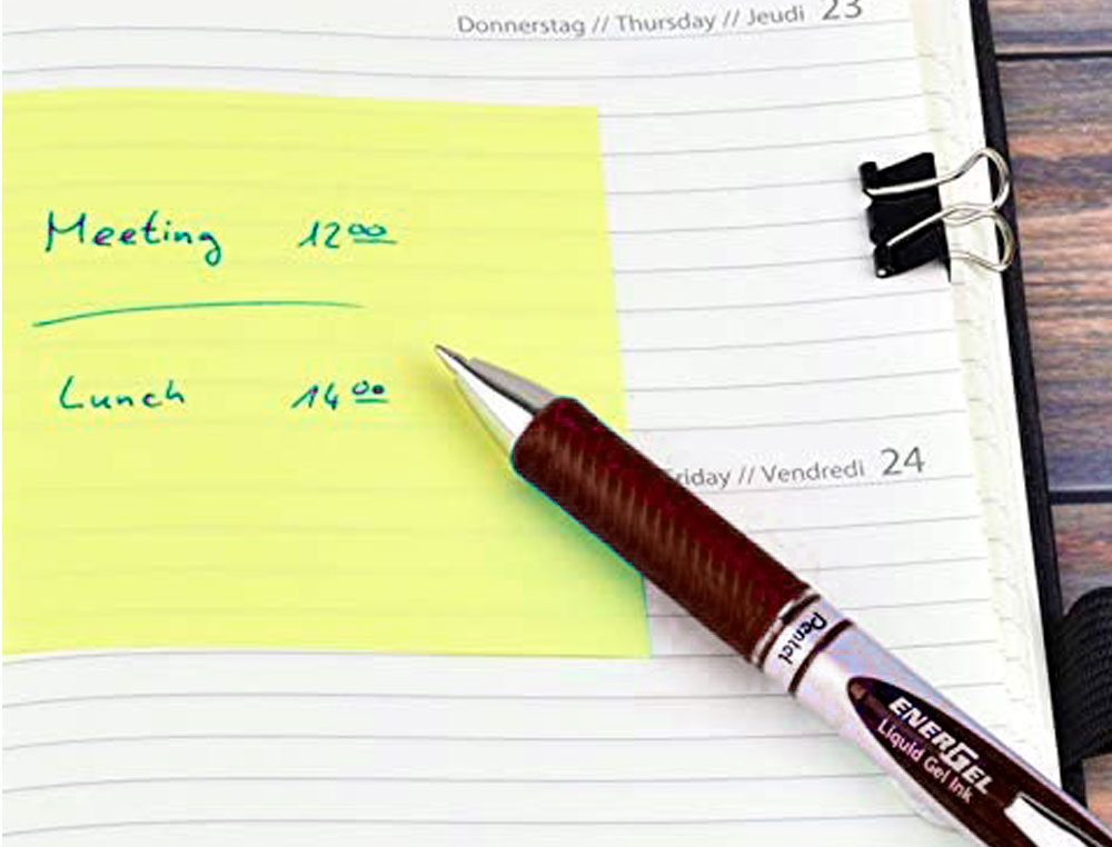 ROLLER PENTEL ENERGEL RETRACTABLE RECHARGEABLE POINTE METAL FINE 0,7MM CLIP METAL COLORIS MARRON
