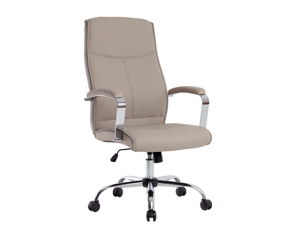 FAUTEUIL DE DIRECTION Q-CONNECT MODENA SIMILI CUIR BASE ACIER CHROME HAUTEUR MAX 1210MM LARGEUR 630MM PROF 680MM GRIS