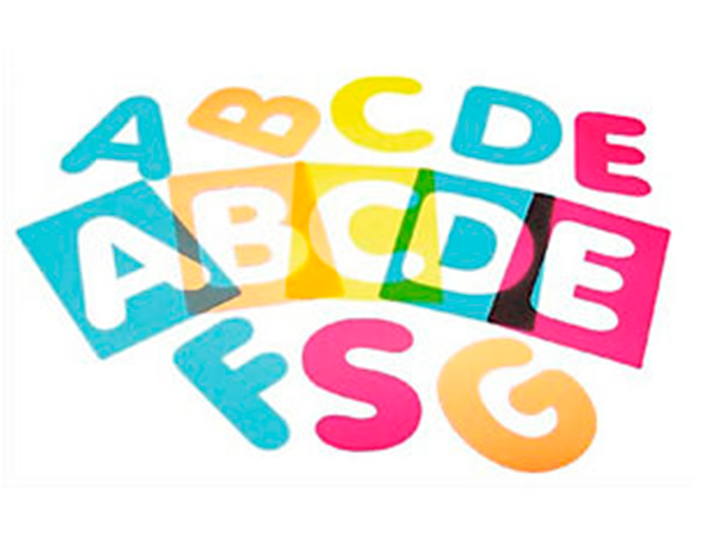 POCHOIR ALPHABET CULTURE CLUB EN PLASTIQUE LETTRES          MAJUSCULES 20X16CM PAQUET 26  UNITES
