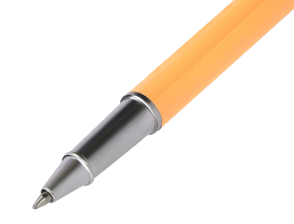 PARURE STYLO-BILLE ET ROLLER BELIUS ENDLESS SUMMER ALUMINIUM ATRIBUTS ARGENT ENCRE BLEUE COLORIS ORANGE COFFRET CADEAU