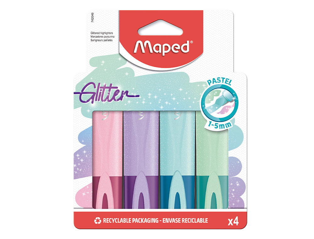 SURLIGNEURS MAPED FLUO'PEPS CLASSIC GLITTER POCHETTE DE 4