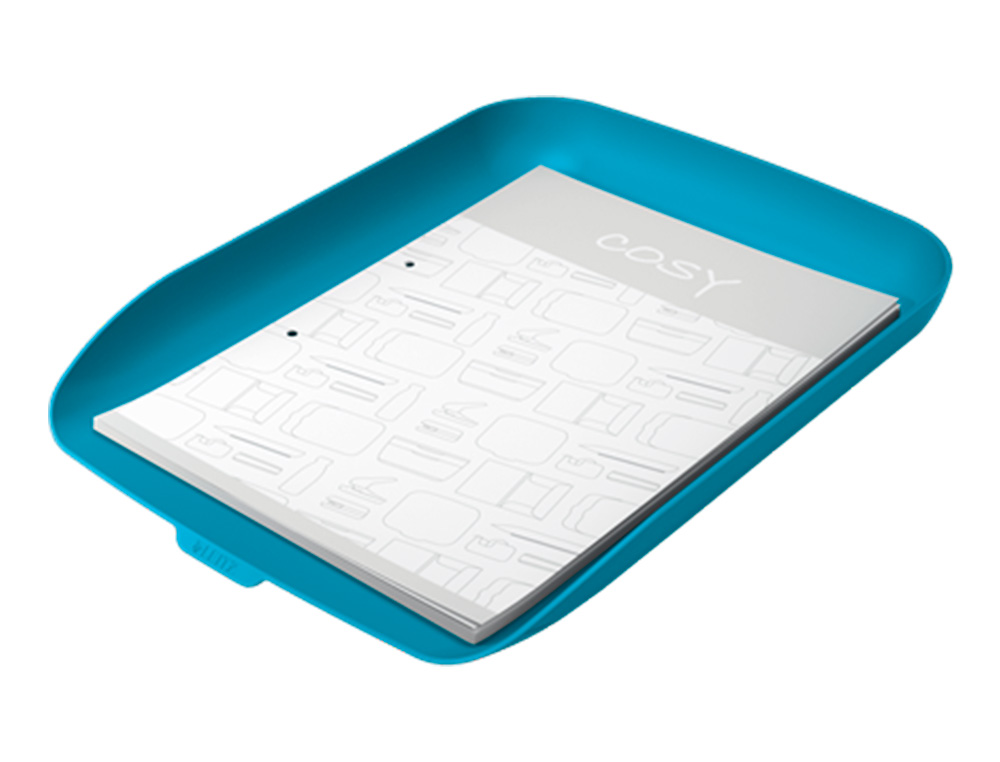 CORBEILLE A COURRIER LEITZ COSY PLASTIQUE BLEU 358X268X43MM