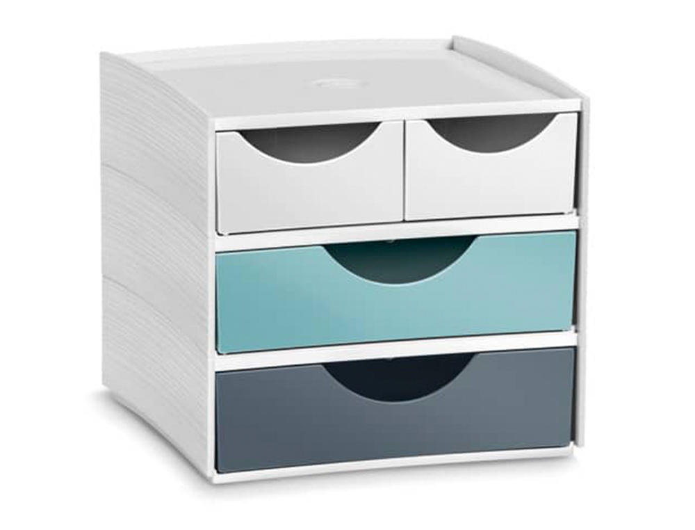 MODULE DE RANGEMENT CEP MYCUBE RIVIERA MINI 3 TAGES 4 TIRROIRS 18,6X17,5X18,5CM MULTICOLOR