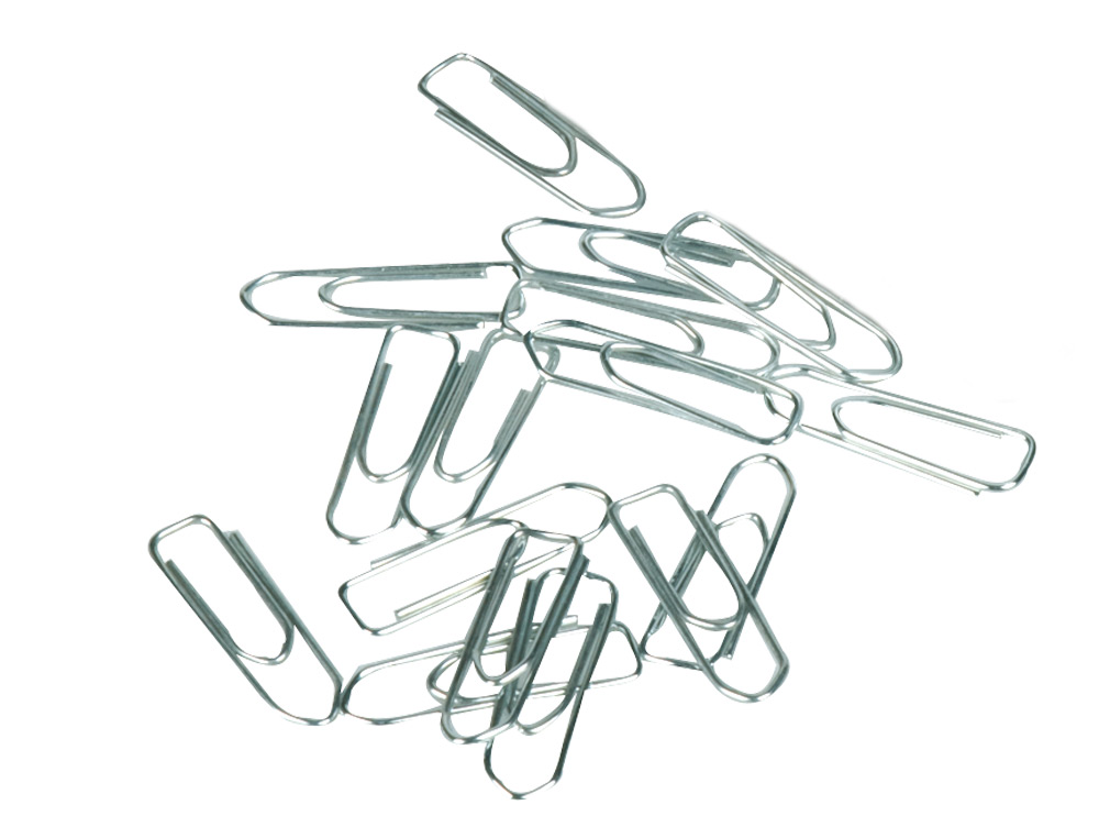 TROMBONE Q-CONNECT NICKEL 26MM BOTE PLASTIQUE 125 UNITS  POINTU