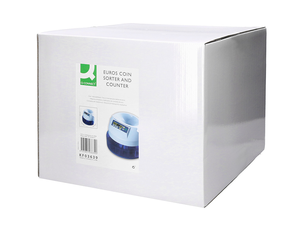 COMPTEUSE TRIEUSE MONNAIE Q-CONNECT ÉLECTRONIQUE LIBRE OU PAR LOT 216U/MINUTE 4 CHIFFRES LED 355X266X330MM 4.5KG