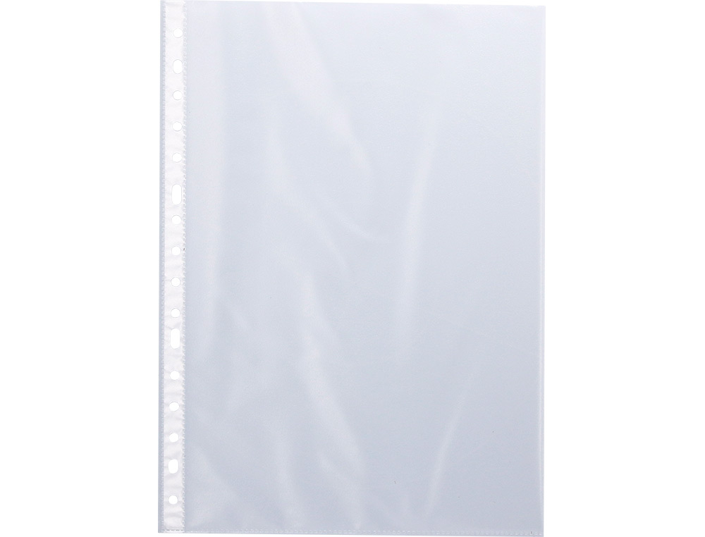 POCHETTE Q-CONNECT POLYPROPYLÈNE LISSE 8/100E PERFORÉE CRISTAL ANTISTATIQUE A4 210X297MM SACHET 100 UNITES