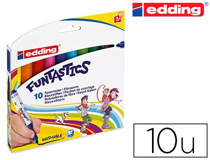 FEUTRE EDDING COLORIAGE FUNTASTICS E14-10S POINTE OGIVE 3MM COULEURS ASSORTIES POCHETTE 10 UNITS