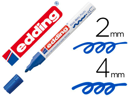 MARQUEUR EDDING PERMANENT PEINTURE E750 POINTE MOYENNE 2/4MM ENCRE LAQUE OPAQUE TOUS SUPPORTS RSISTANT CHALEUR BLEU
