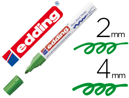 MARQUEUR EDDING PERMANENT PEINTURE E750 POINTE MOYENNE 2/4MM ENCRE LAQUE OPAQUE TOUS SUPPORTS RSISTANT CHALEUR VERT