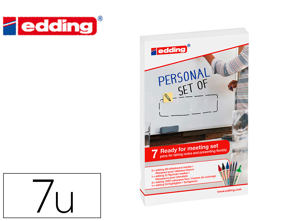 ETUI EDDING 7 STYLOS ASSORTIS 2 FEUTRES EFFAABLES, 1       MARQUEUR CHEVALET, 3 FEUTRES  DE COLORIAGE FIN, 1