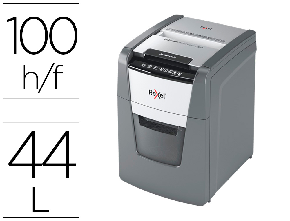 DESTRUCTEUR DE DOCUMENTS REXEL OPTIMUM AUTO+ COUPE     MICRO 100F CORBEILLE DE 34L
