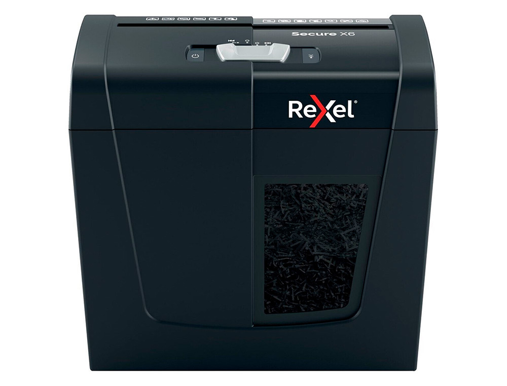 DESTRUCTEUR DE DOCUMENTS REXEL SECURE X6 COUPE CROISEE 6F CORBEILLE DE 10L