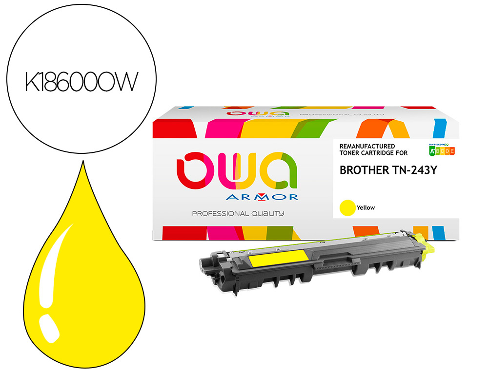 TONER Q-CONNECT COMPATIBLE BROTHER TN243Y HL-L           3210/30/70 DCP-L 3510/50      MFC-L 3730/50/70 1000P JAUNE