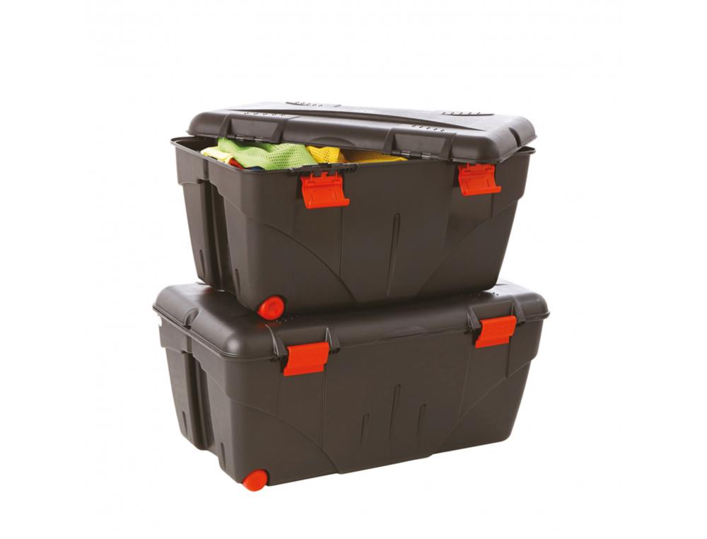 MALLE RANGEMENT TREMBLAY COUVERCLE DECLIPSABLE 2       ROULETTES CAPACITE 110L       85X48X39CM