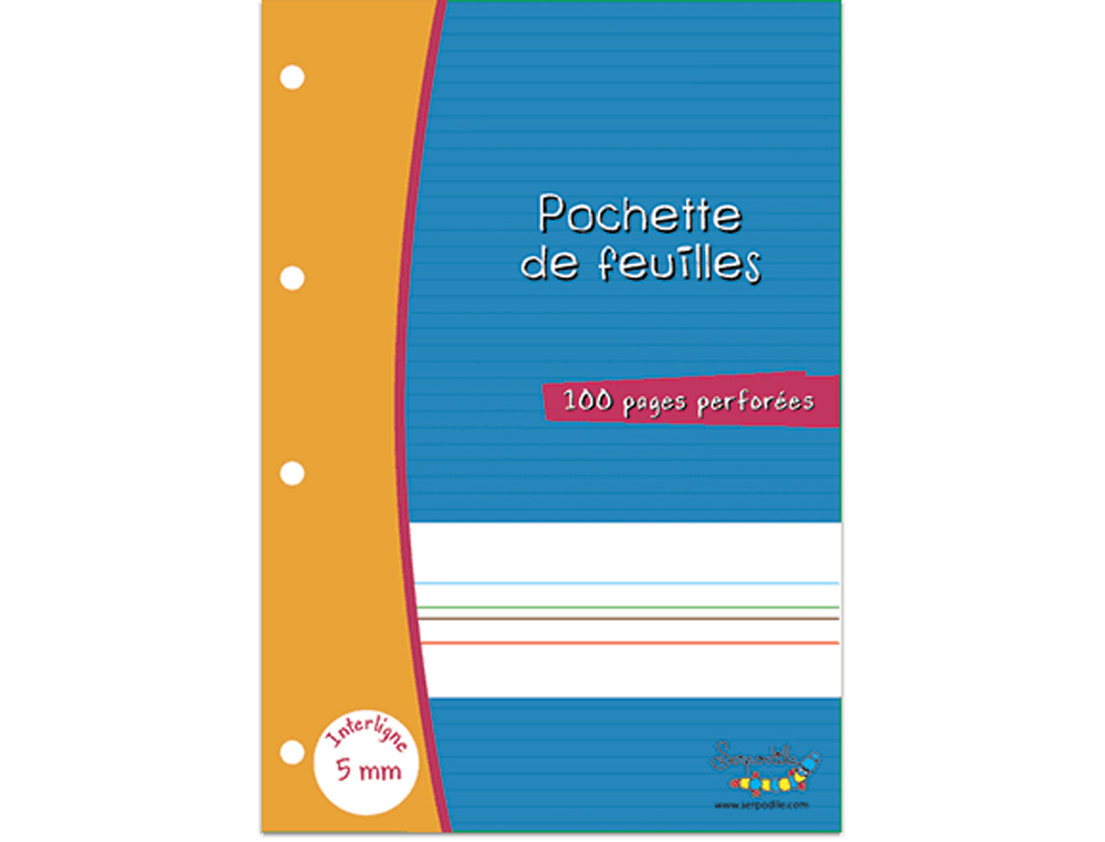FEUILLETS MOBILES HAMELIN SERPODILE PERFORES A4 100     PAGES DOUBLE LIGNE 5MM NIVEAU 2