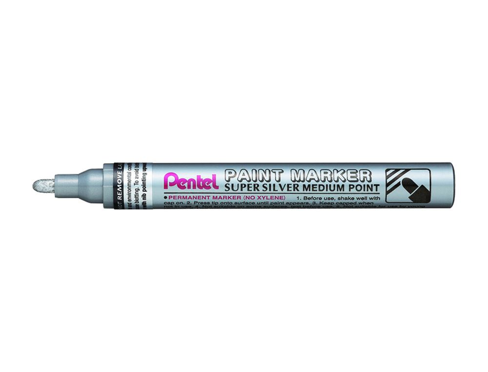 MARQUEUR PENTEL PEINTURE PAINT MARKER MULTI-SUPPORTS   POINTE MOYENNE 4,5MM COLORIS  ARGENT