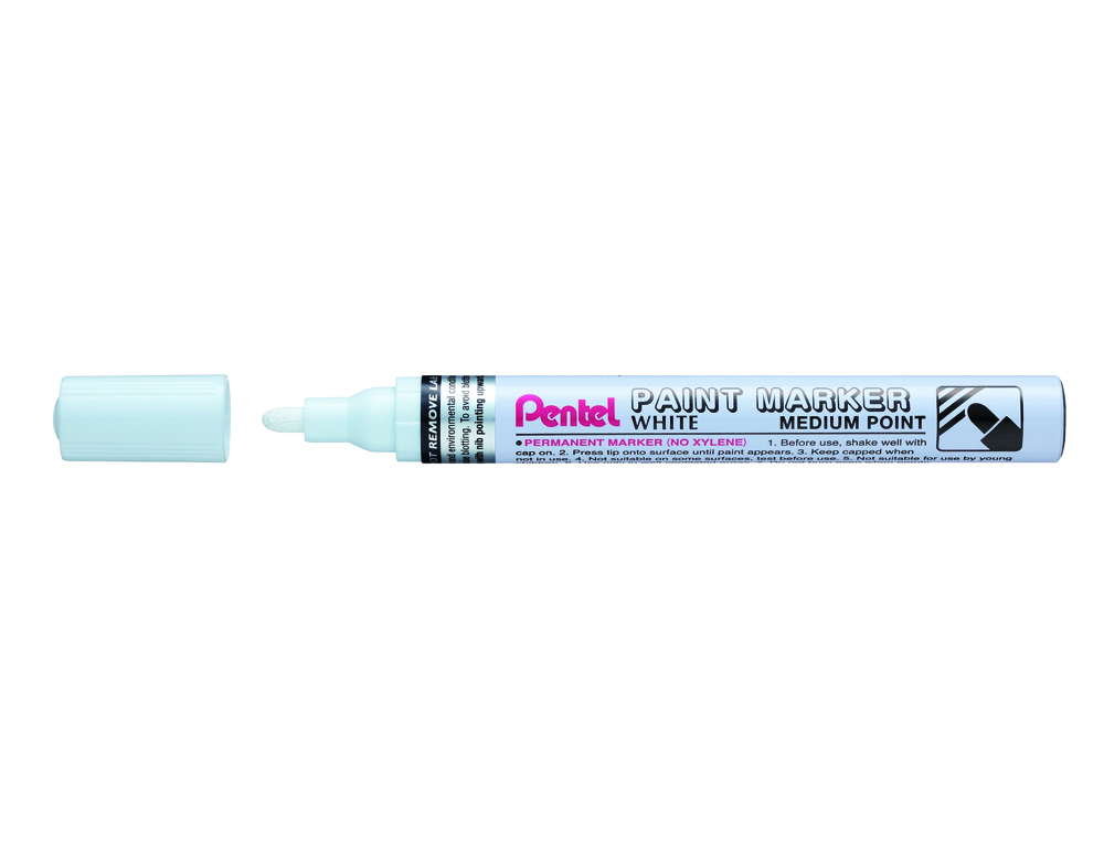 MARQUEUR PENTEL PEINTURE PAINT MARKER MULTI-SUPPORTS   POINTE MOYENNE 4,5MM COLORIS  BLANC
