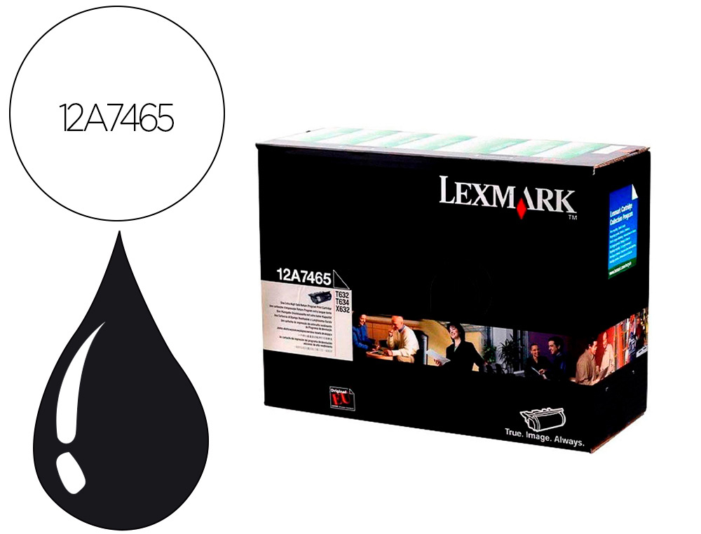 TONER LASER LEXMARK T632/T634/X630/X632 12A7465 COULEUR NOIR HAUTE CAPACITE 32000P