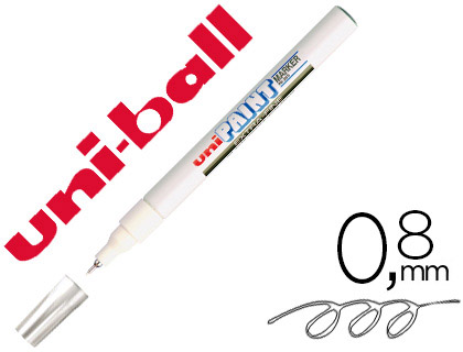 MARQUEUR UNIBALL PAINT MARKER PERMANENT POINTE EXTRA-FINE ENCRE BASE HUILE TOUS SUPPORTS RSISTE 800 DEGRS BLANC