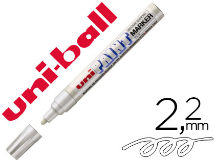 MARQUEUR UNIBALL PAINT MARKER PERMANENT POINTE CONIQUE LARGE ENCRE BASE HUILE TOUS SUPPORTS RSISTE 800 DEGRS BLANC