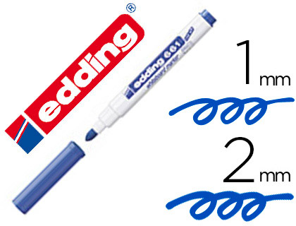 MARQUEUR EDDING E661 TABLEAU BLANC POINTE FINE OGIVE 1/2MM RSISTANTE CORPS PLASTIQUE ENCRE CAP-OFF FAIBLE ODEUR BLEU