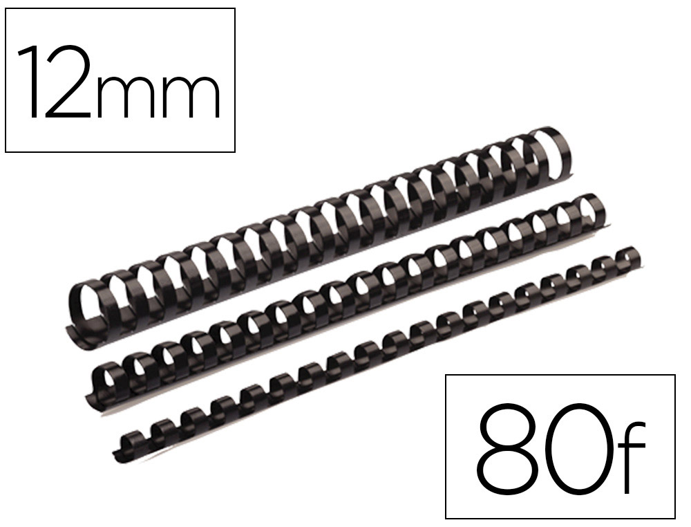 RELIURE PLAST 12,5MM NOIR