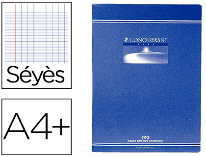 CAHIER PIQU CONQURANT SEPT COUVERTURE OFFSET A4+ 24X32CM 192 PAGES 70G SYS