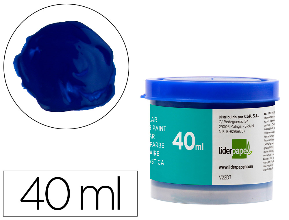 GOUACHE SCOLAIRE LIDERPAPEL COLORIS BLEU OUTREMER POT 40ML