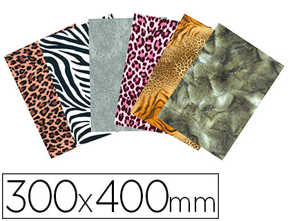 FEUILLE DCOPATCH SCOLAIRE 30X40CM THME PEAUX D'ANIMAUX POCHETTE 30 UNITS