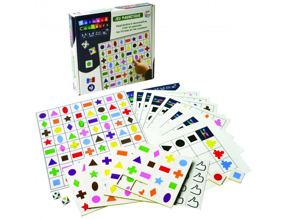 JEUX D ASSOCIATION DES FORMES ET DES COULEURS SEPP FORMES   ET COULEURS JEU MAGNETIQUE    ENFANT DE 3 A 5 ANS