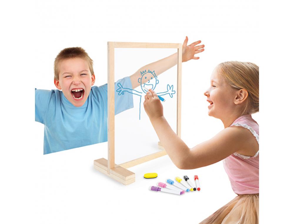 PEDAGOGIE MONTESSORI AKROS LA FENETRE MAGIQUE CREATIVE 1    ARDOISE TRANSPARENTE 2        SUPPORTS 6 FEUTRES EFFACABLES
