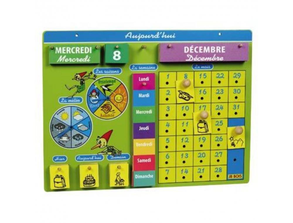 MESURE DU TEMPS JB BOIS CALENDRIER PERPETUEL EN BOIS  18 PLAQUETTES 3 CLOUS ET      PLAQUETTES JOURS SEMAINES ET