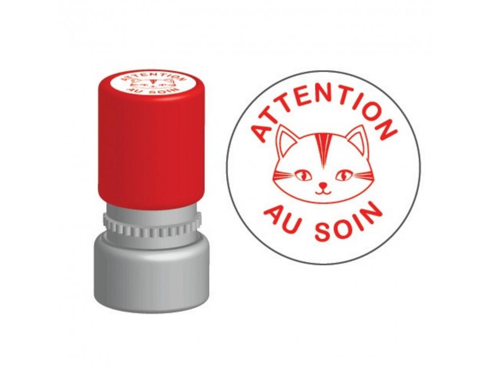 TAMPON NOTATION CREALIGN ATTENTION AU SOIN (CHAT)      DIAMETRE ENV 20MM