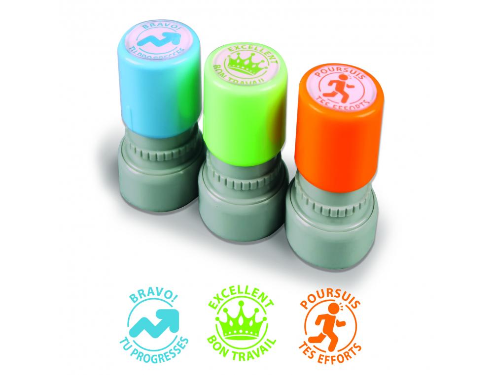 TAMPON EVALUATION POURSUIS TES EFFORTS/BRAVO TU          PROGRESSES/EXCELLENT BON      TRAVAIL EMPREINTE 20MM