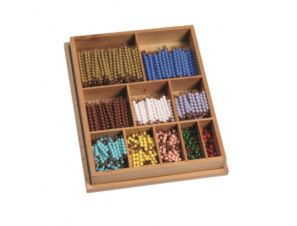 PEDAGOGIE MONTESSORI VINCO EDUCATIONAL PERLES A COMPTER  60 PERLES COLOREES 110        CHAINES DE PERLES