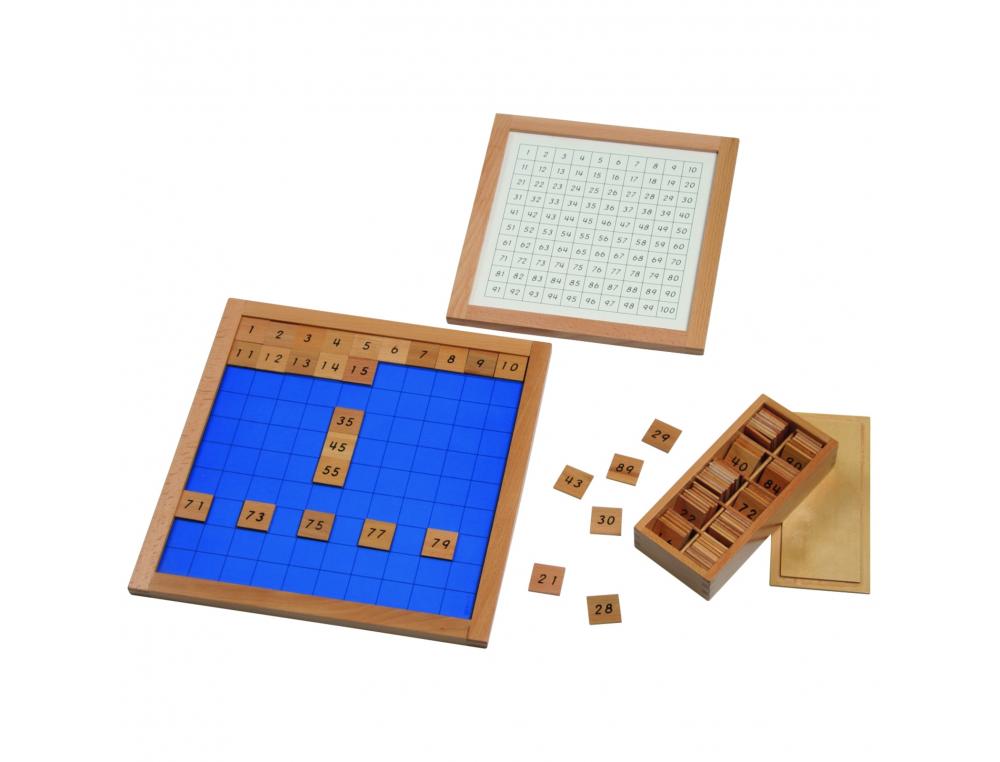 PEDAGOGIE MONTESSORI VINCO EDUCATIONAL TABLEAU DE 100    APPRENDRE A COMPTER DE 1 A    100 1 TABLEAU EN BOIS 100