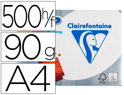 PAPIER CLAIREFONTAINE MULTIFONCTION LASER COULEUR DCP A4 90G/M2 BLANC SATIN PARFAITE OPACIT 500 FEUILLES