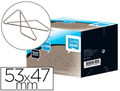 ATTACHE CROISE SAFETOOL GANTE 53X47MM BOTE CARTON 100 UNITS