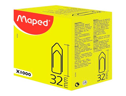 TROMBONE MAPED NICKEL 32MM BOTE CARTON 1000 UNITS