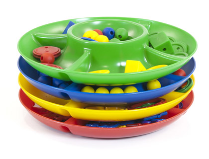 JEU MINILAND PLATEAU RANGEMENT 5 COMPARTIMENTS 26 CM DIAMTRE
