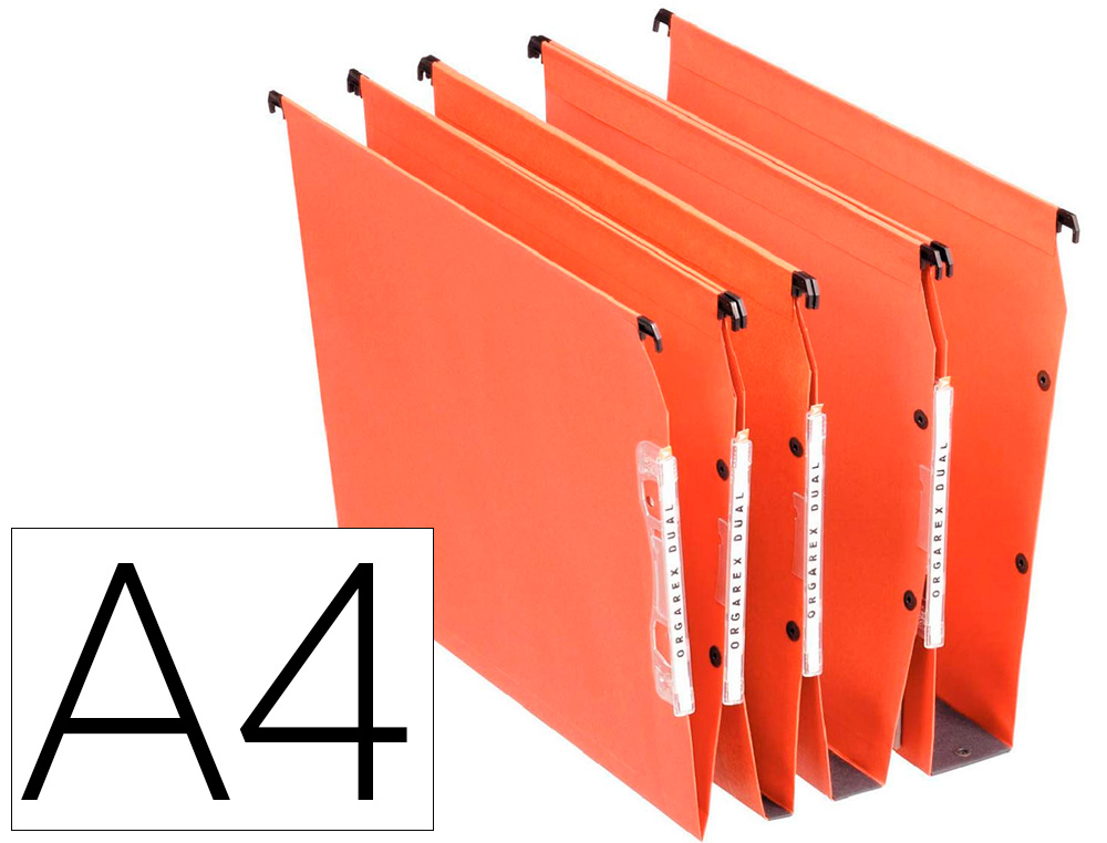 DOSSIER SUSPENDU ELBA MEDIUM FLEX KRAFT 220G A4 ARMOIRE     FOND 15MM COLORIS ORANGE BOTE 25 UNITS